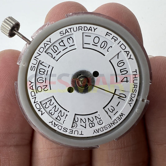 Asian Tianjin Seagull T16 watch with day-date function, automatic mechanical movement, white dial, sleek design.