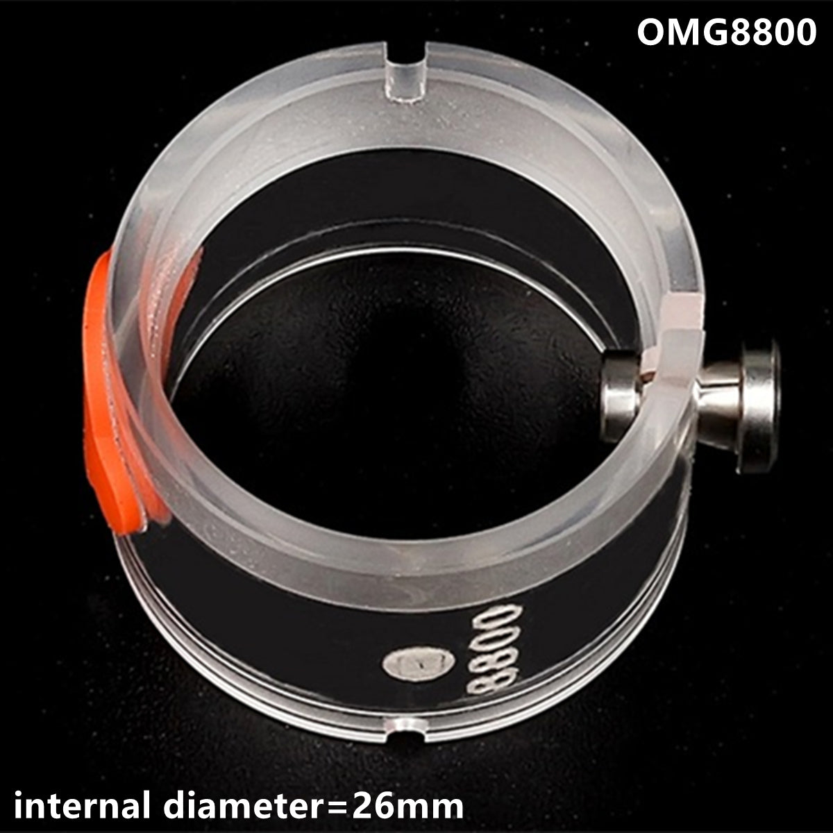 Plastic movement holder with knob for OMG8800 watch repair, durable and precise fit.