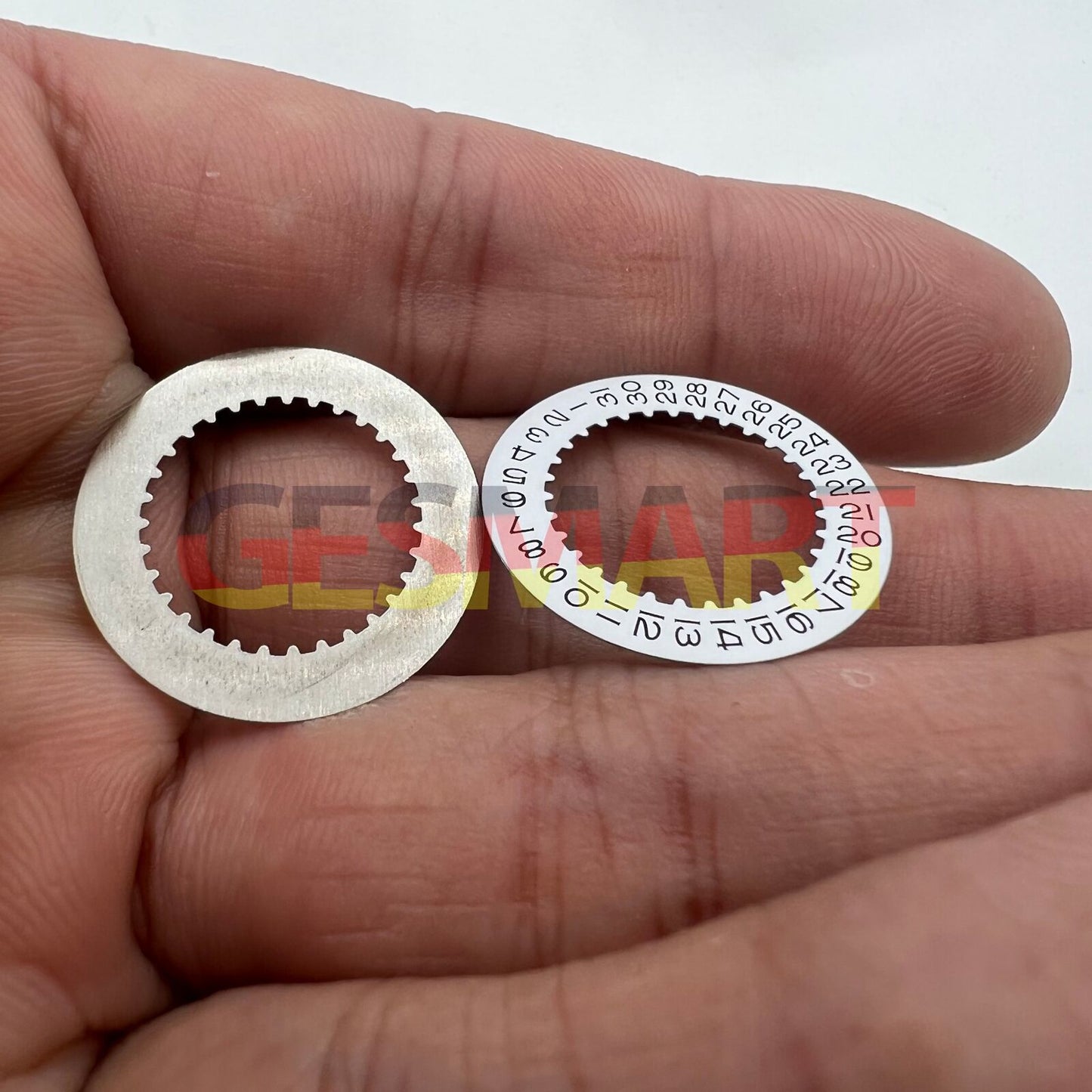 White date disk wheel for RLX 3235 movement, precise replacement part for Rolex watch accessories.