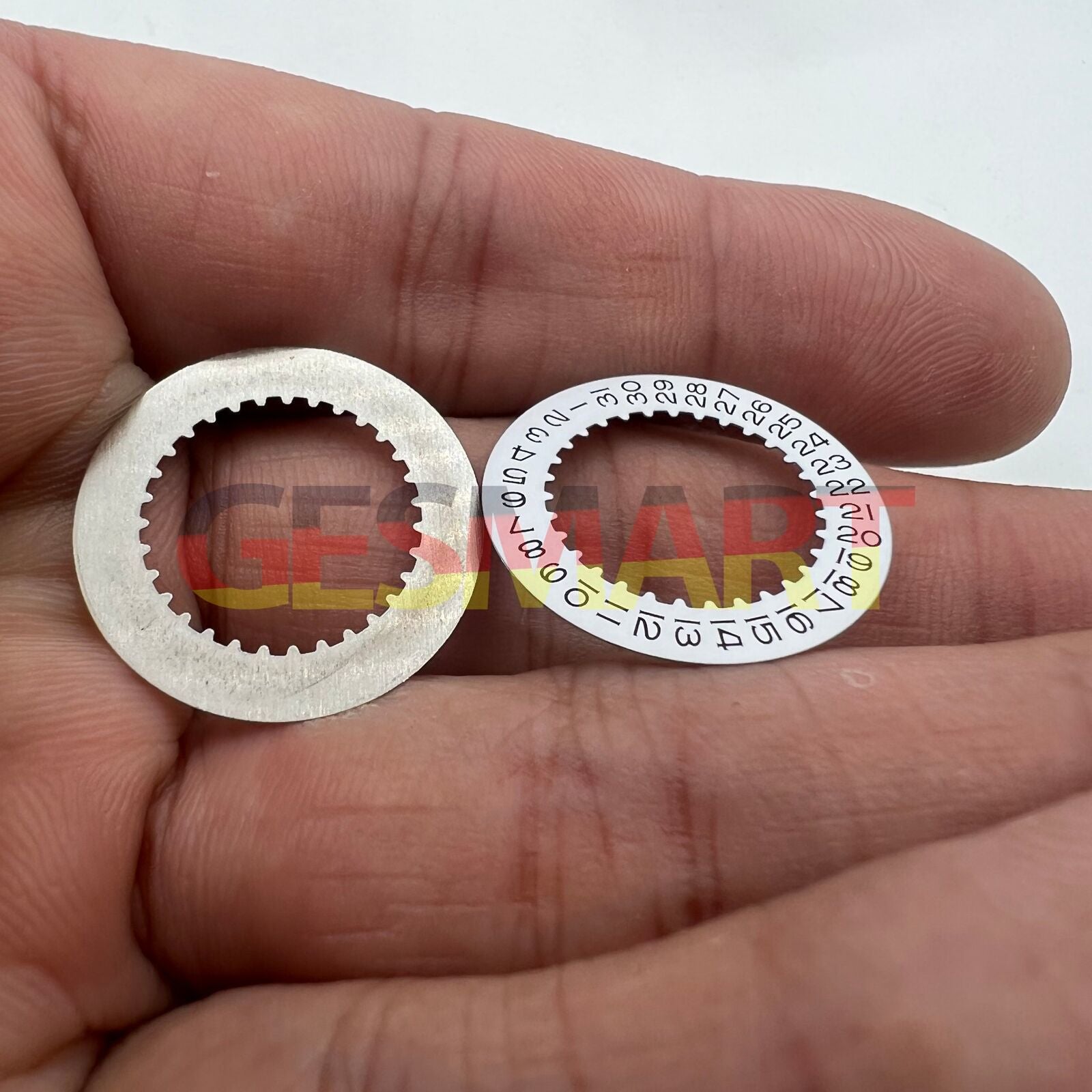 White date disk wheel for RLX 3235 movement, precise replacement part for Rolex watch accessories.