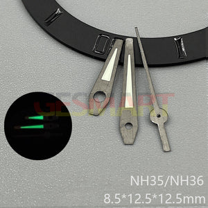 Black Trim Green Luminous Watch Hands for NH35 NH36 NH38 NH70 NH71 NH72 Movement