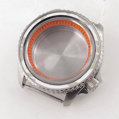 42mm Orange Chapter Ring Watch Case Sapphire Glass fit  NH35 NH36 NH34 SKX007