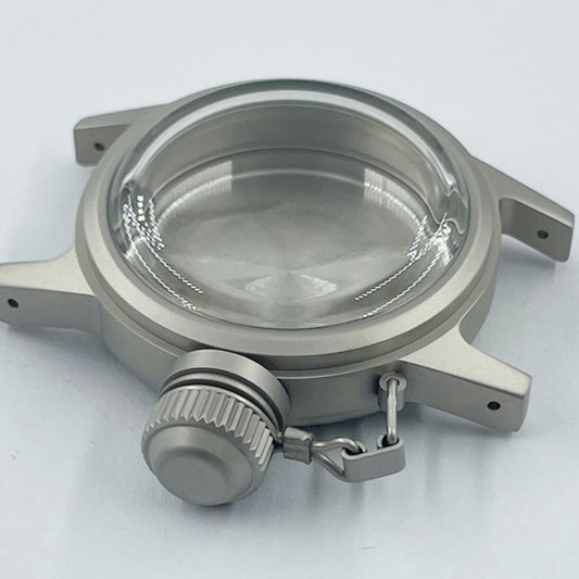 Matted silver 28.5mm kettle watch crown, vintage style case for NH35 NH36 movements.