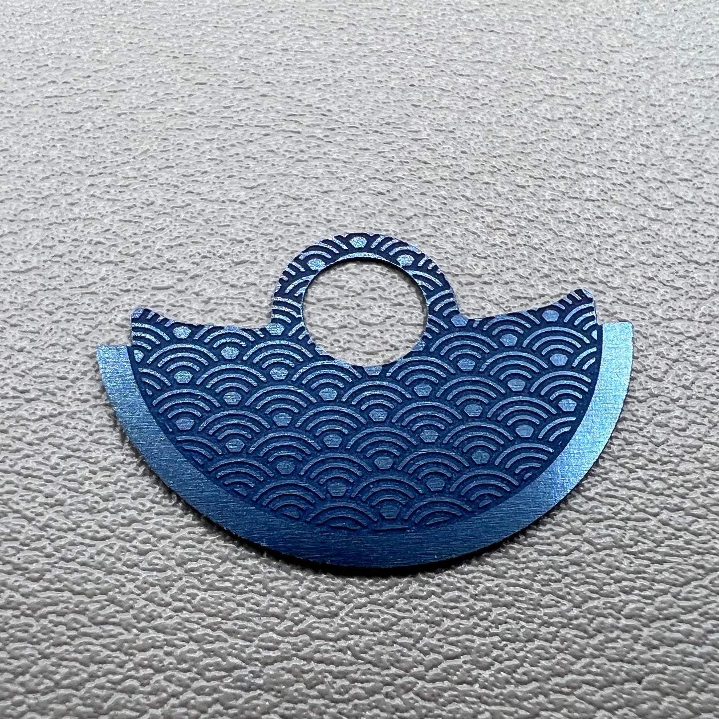 Waved Blue Metal Sheet Oscillating Weight Overlay for Miyota 9015 Movement