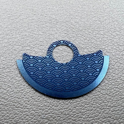Waved Blue Metal Sheet Oscillating Weight Overlay for Miyota 9015 Movement