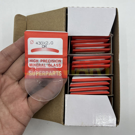 Set of 20 flat 2.0mm thick round watch glass crystals, 40.5-50mm, durable mineral glass for replacements