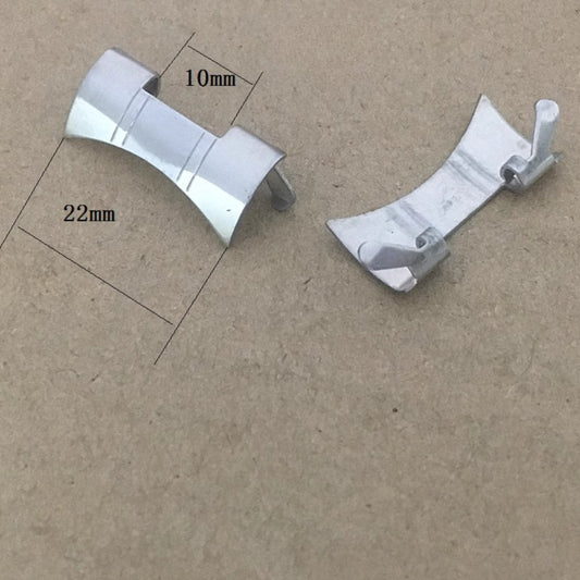 Bracelet de montre en acier inoxydable argenté 10 x 22 mm avec barrettes à ressort incurvées, n° 84