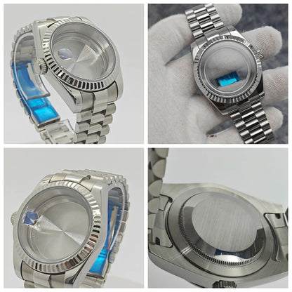 36mm/39mm Stainless Steel Watch Case Set with Calendar Window for NH35/36