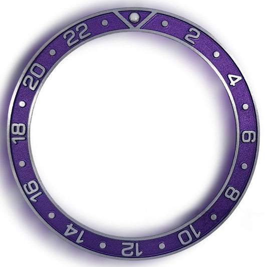 38X30.7Mm Purple Aluminum Watch Bezel Silver Raised Font Watch Part
