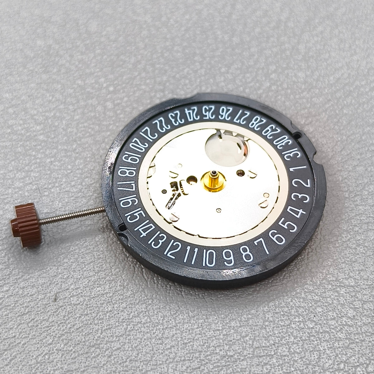 Swiss Ronda 515 Quartz Movement 3 Hands Black Disk Single Calendar@6