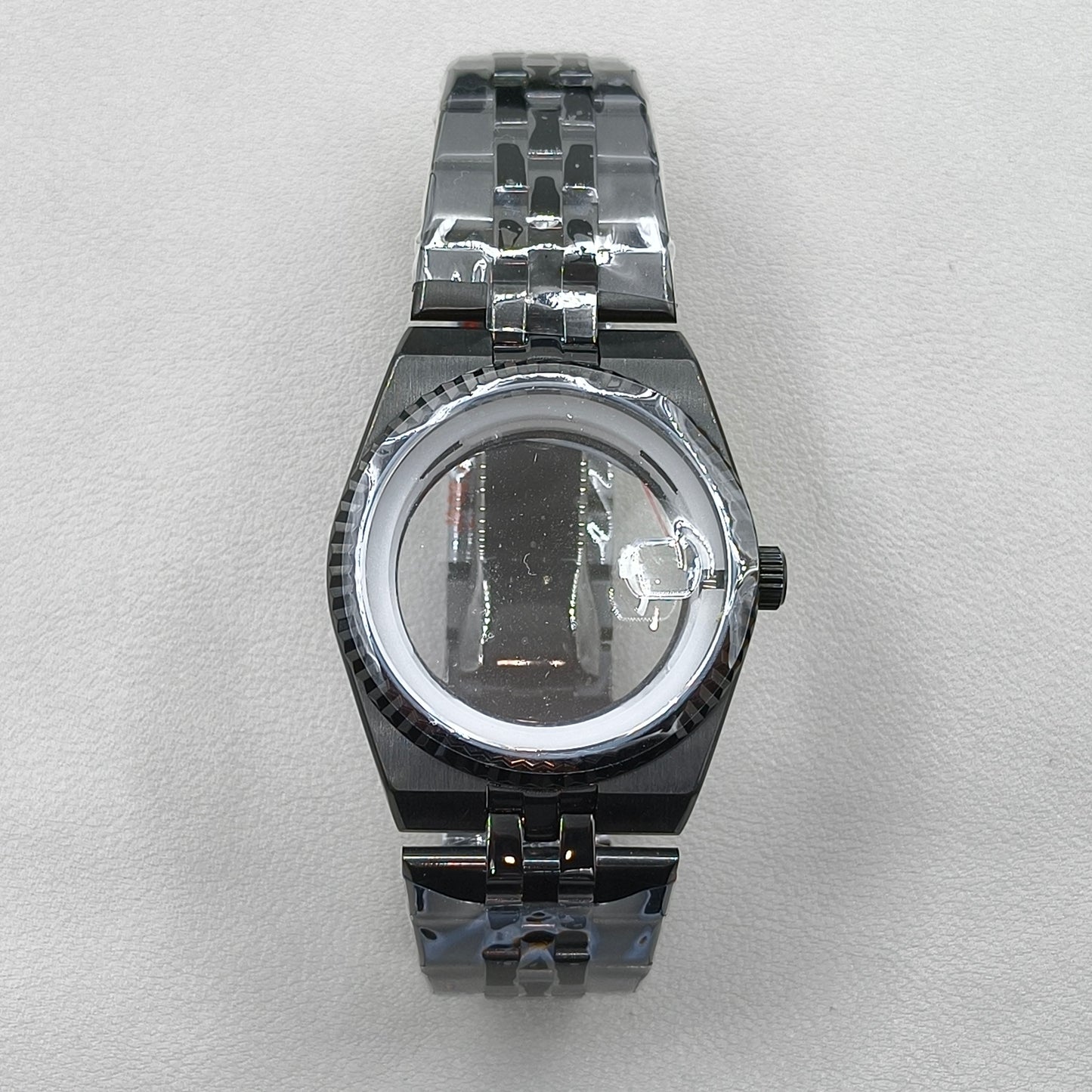 39.5mm Land-Dweller Watch Case Set with Strap Lume Sapphire Glass Fit NH35