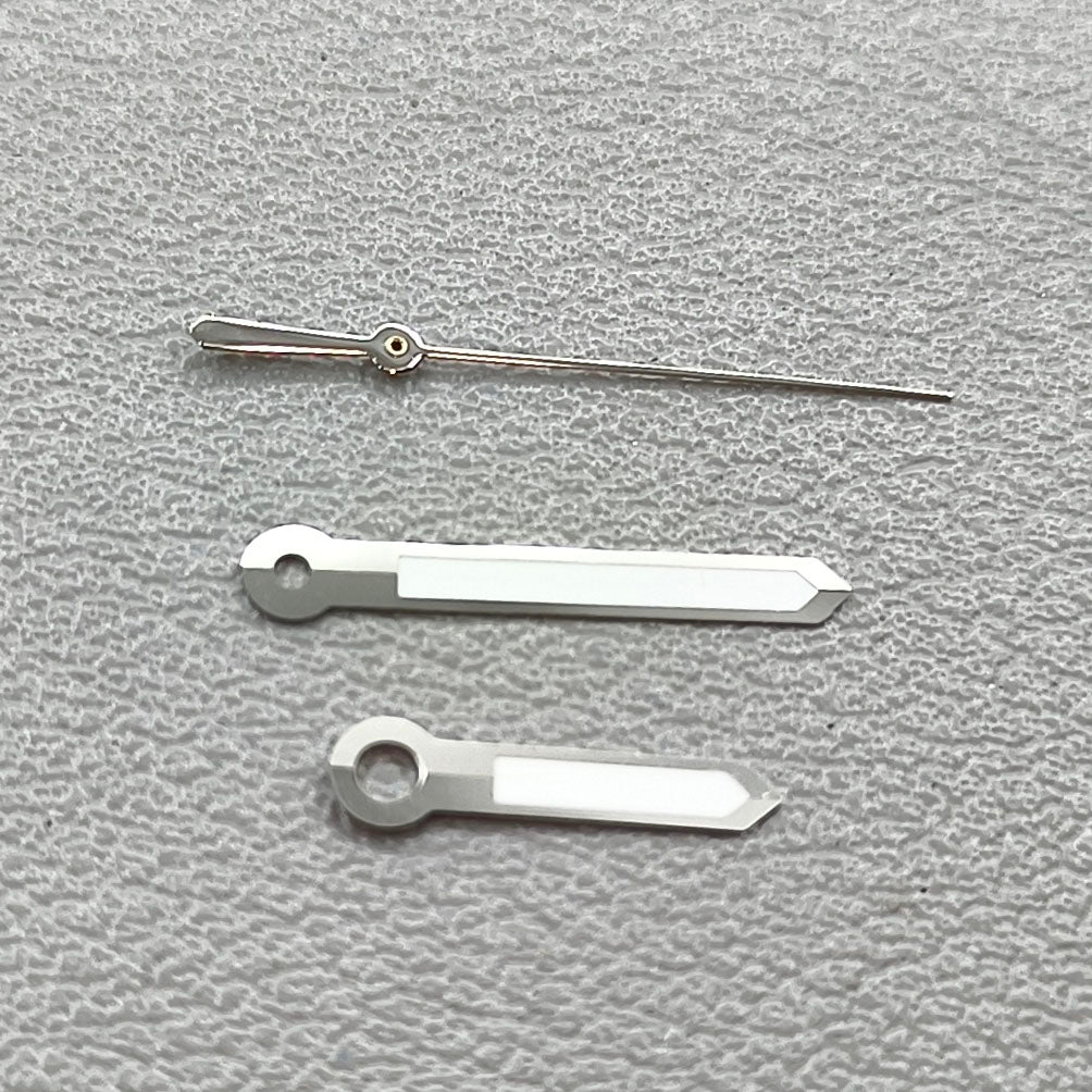 2 Sets/Pack Silver Trim White Second Hand Green Lume Watch Hands for NH35 NH36 7S26