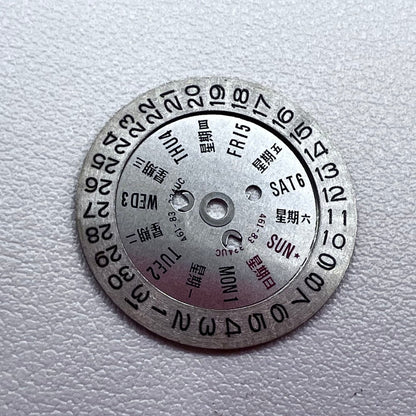 Silver Date/Week Disk Date Wheel Generic for Orient 46941 46943 Movement Date@3