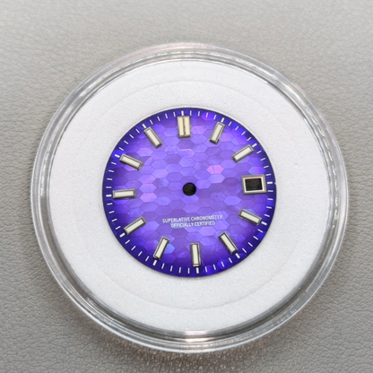 28.5mm Purple No Logo Natural Seashell Blue Luminous Watch Dial for NH35