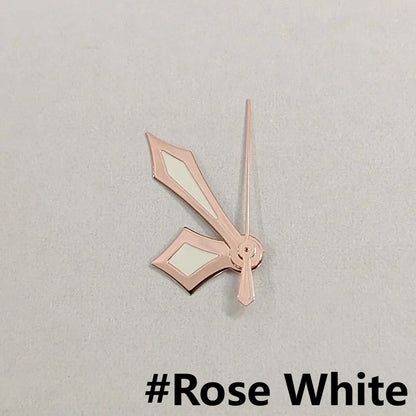 Modified Silver/Rose Sword Shape Green Luminous Watch Hands for NH35/NH36/4R/7S
