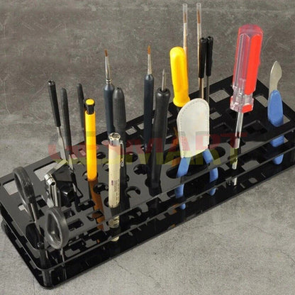 Multi-functional tool stand organizer with screwdriver storage, perfect for tidy workspaces.
