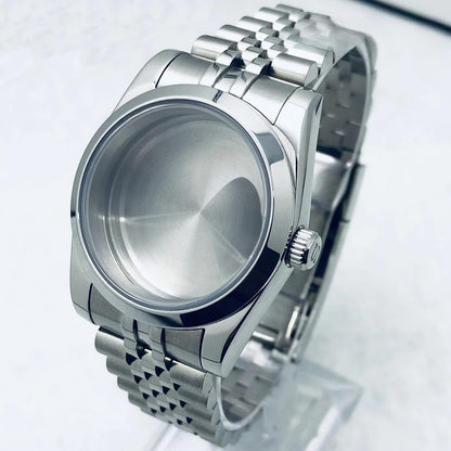 36/40mm Watch Case with Stainless Steel Sapphire Crystal for NH34 NH36 S Crown