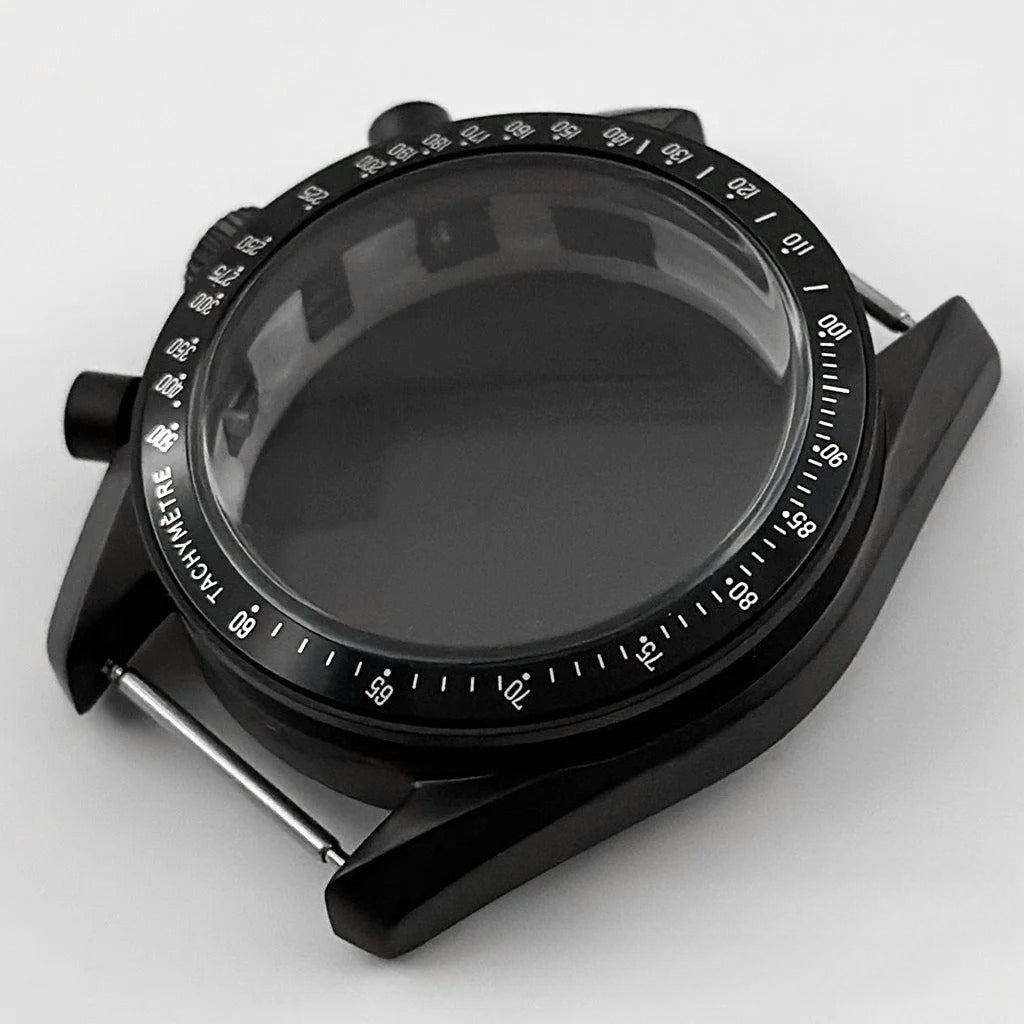 PVD Black 40mm Men's Watches Metal Watch Case For VK63 VK64 for 20mm Strap