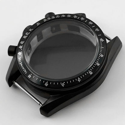 PVD Black 40mm Men's Watches Metal Watch Case For VK63 VK64 for 20mm Strap