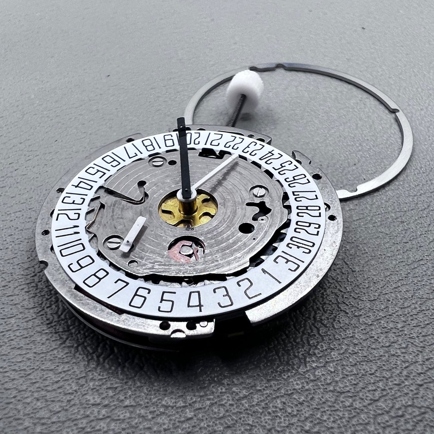 ISA 8171A Quartz Movement 4 Hands Date@6 Silver Plated