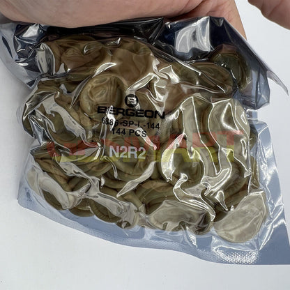 Bergeon 6886 rubber finger protection thimbles, pack of 144, ideal for watchmaking precision and safety.