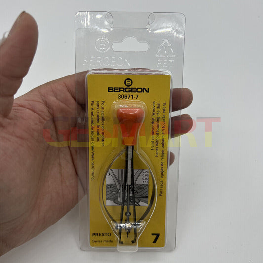 Bergeon 30671-7 watch hand remover tool for curved dials, precise Presto system accessory