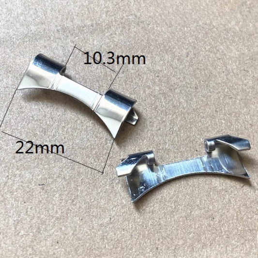 10,3 x 22 mm Silber S/S Gebogene Endglieder Federstege Armband Uhrenarmband #92