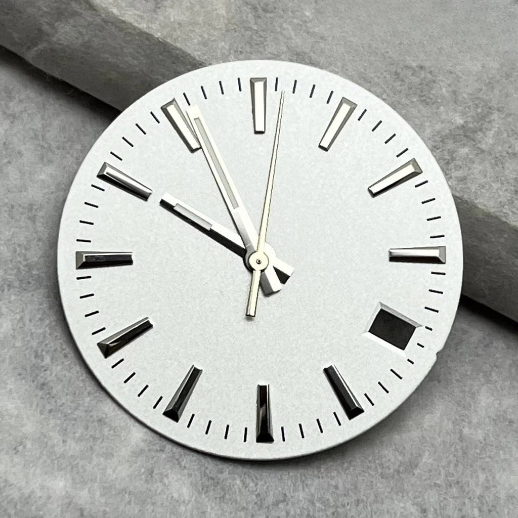 28.5mm Watche Hands Green Luminous Watch Dial Stripes Sunburst For NH35/36/4R/7S