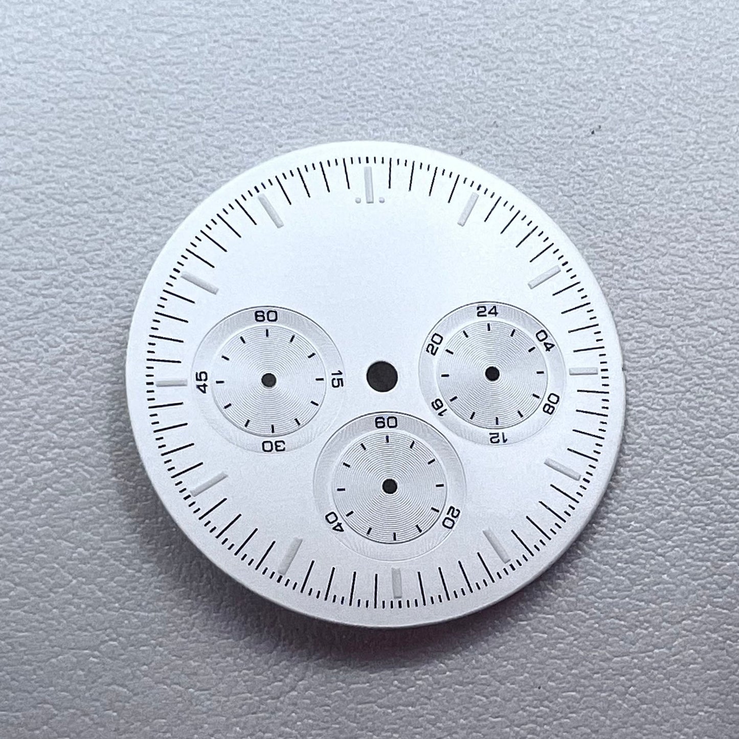 White No Logo 33.5mm Green Lume Watch Dial For VK63 Quartz Movement