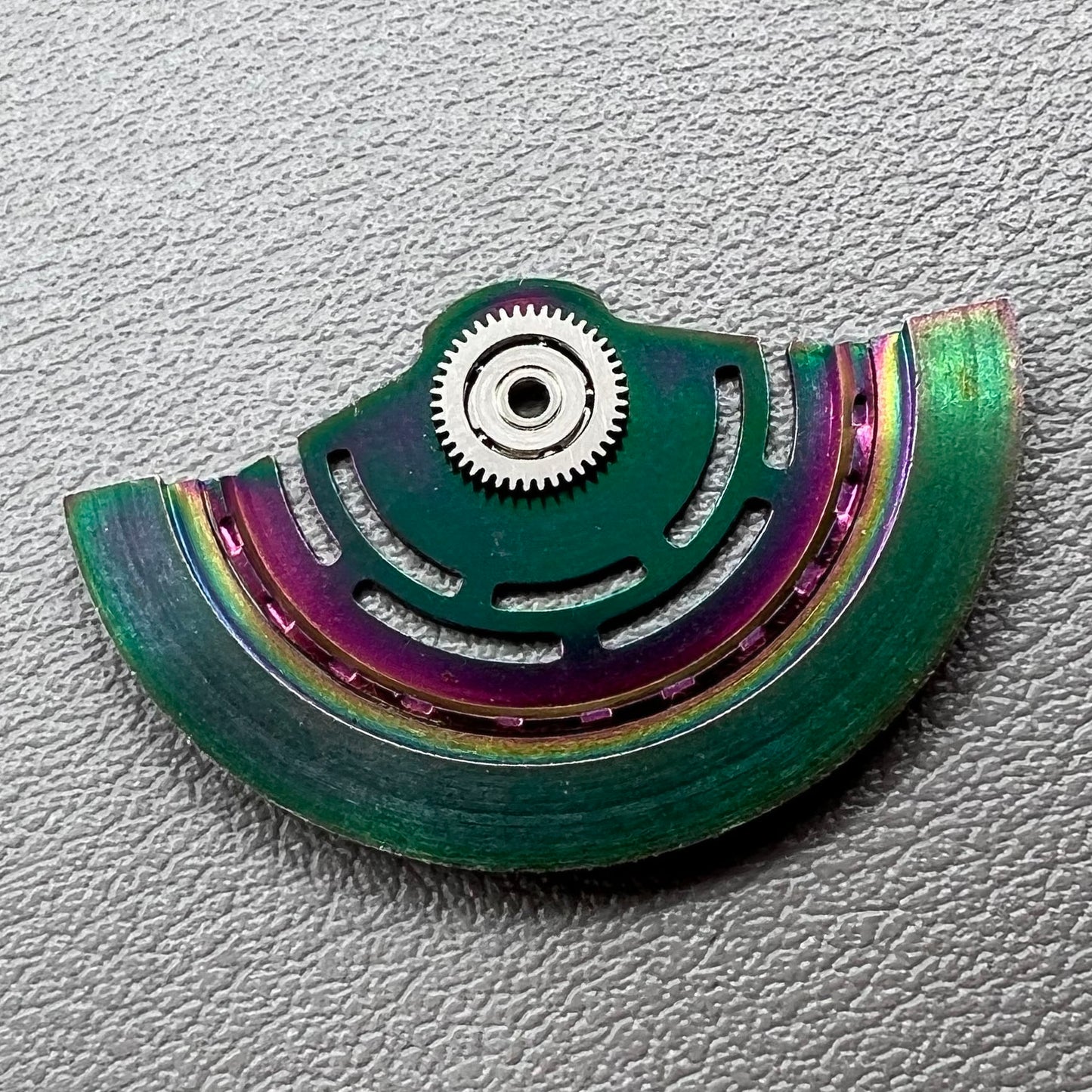 Hollow rotor oscillating weight with ball bearing for Asian 7750 movement, precise watch accessory.