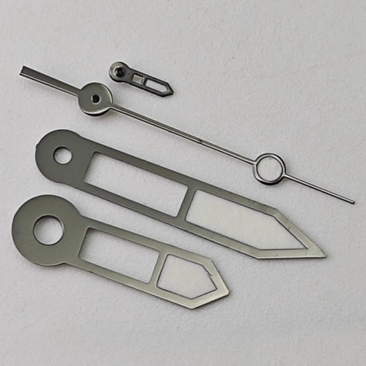 14.5x14.5x9.75x3mm Dark Silver Trim Lume Watch Hands Set for NH39 Movement