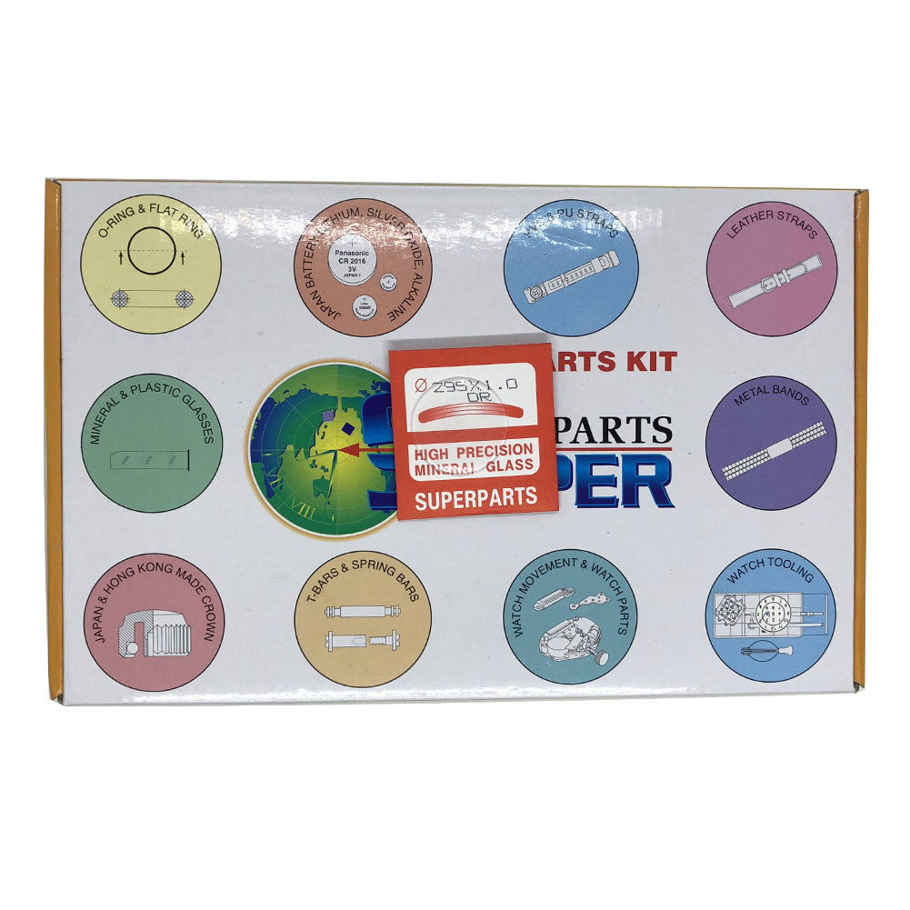 Dome-shaped extra white mineral watch glass, 1.0mm thick, 5 sizes, 100 pcs box.