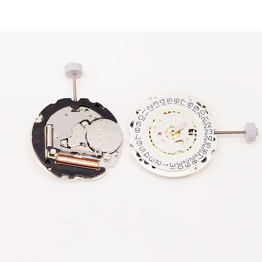 Ronda 705 quartz watch movement with date display at 3 o'clock for accurate timekeeping.