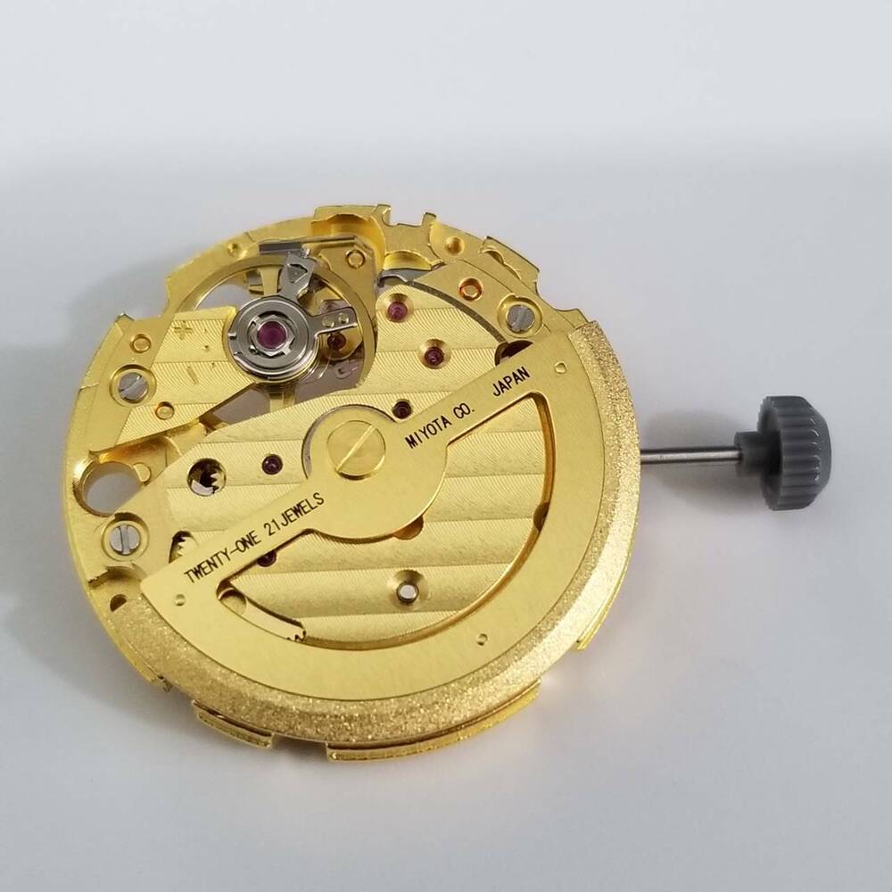 Golden Miyota 82S7 automatic watch movement part for precise mechanical repair by Miyota.