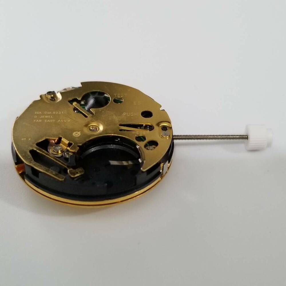 ISA 9231 gold quartz watch repair parts for precise timekeeping and durable performance.
