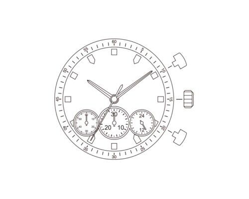 Miyota JS50 quartz watch movement repair part for accurate timekeeping by Miyota.