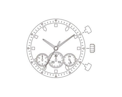 Miyota JS50 quartz watch movement repair part for accurate timekeeping by Miyota.