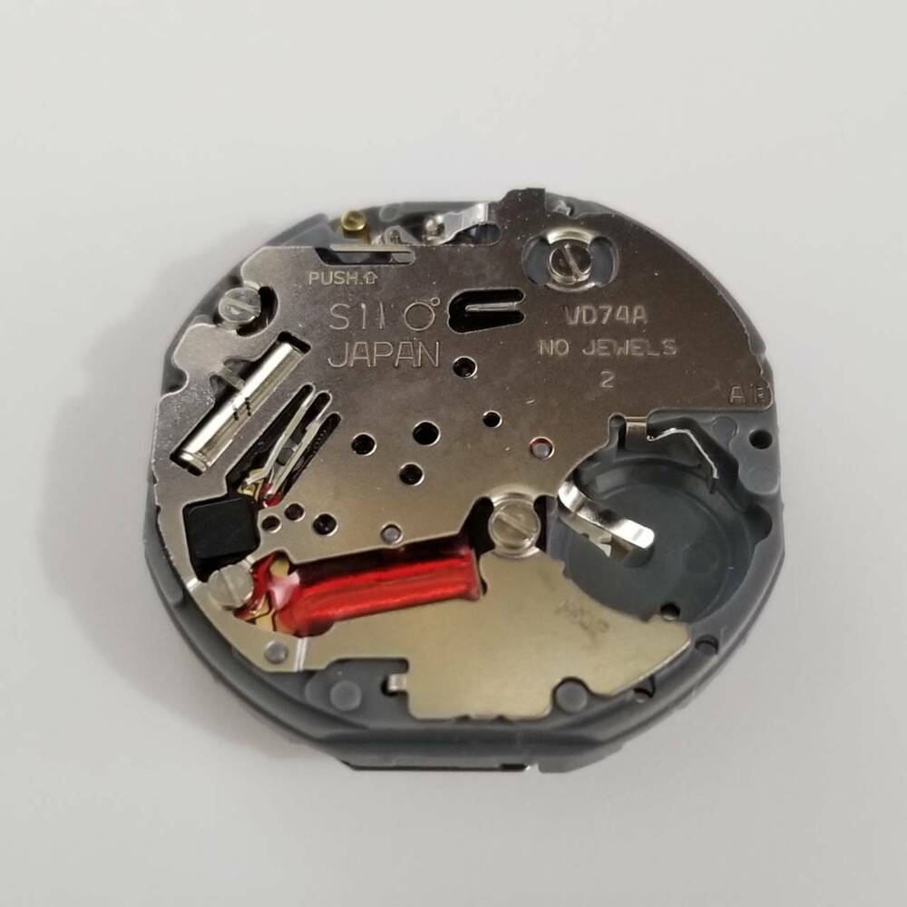 SII VD74 quartz movement repair part with precision components for watch accessory fixes.