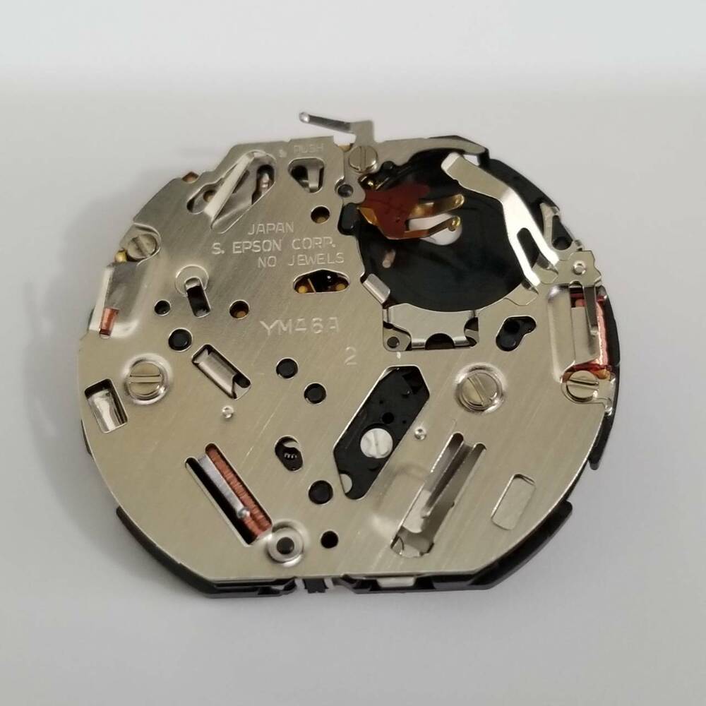 S. Epson YM46 quartz watch movement, precise timekeeping repair part for watch accessories.