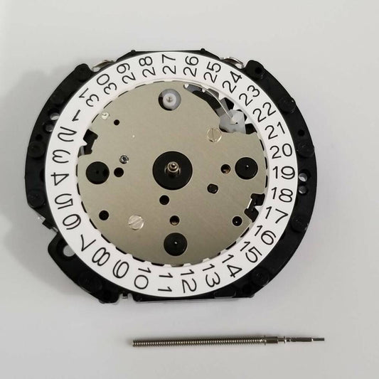 Hattori Epson VD33A quartz watch movement, Japan-made repair part for precision timekeeping.