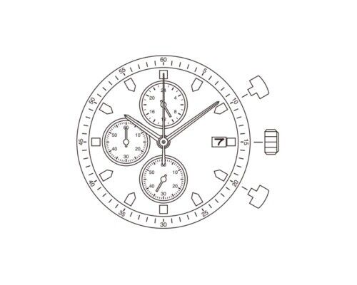 Miyota FS10 quartz watch movement by Miyota, precision timekeeping replacement part for repair.