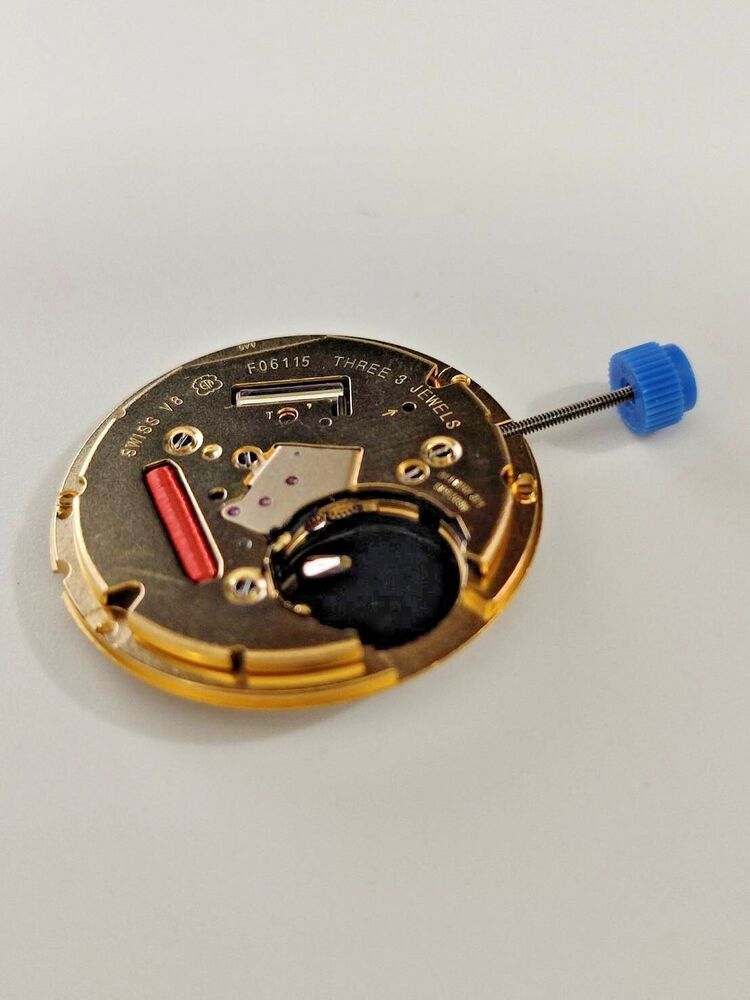 ETA F06.115 quartz watch movement for precise repairs, compatible with F06.11A, 955.112, 955.114 models.