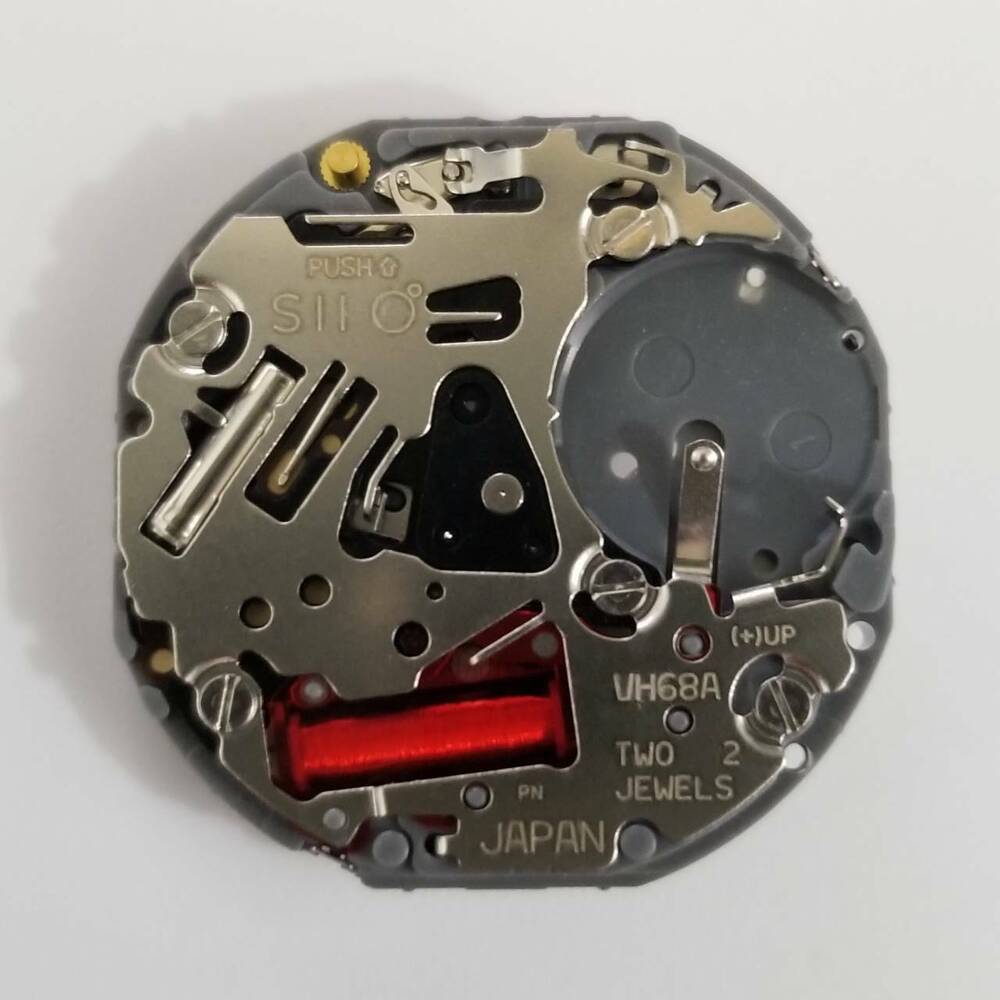 Hattori Epson VH68 quartz watch movement for accurate Japan-made watch repairs and replacements.