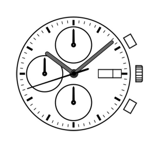 DANDONG 7750 automatic watch movement with white day-date display, ideal for precise mechanical repairs.