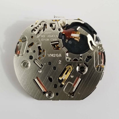 S. Epson YM26 quartz watch movement for repair, replacing 5T82, ensures precise timekeeping performance