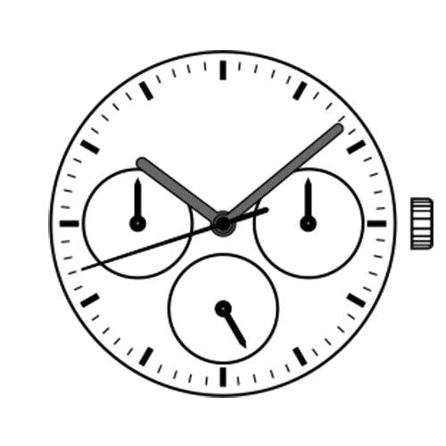 Hattori Epson VH63A quartz watch movement, precise Japanese repair part for accurate timekeeping.