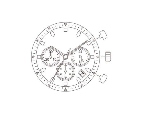 Miyota JS25 quartz movement watch part by Miyota for accurate timekeeping and repair.