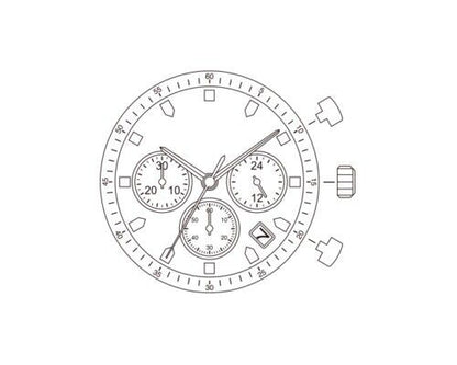 Miyota JS25 quartz movement watch part by Miyota for accurate timekeeping and repair.