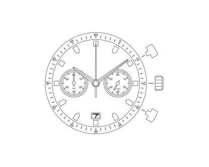 Miyota 6S21 quartz watch movement, precision repair part for reliable timekeeping and long-lasting durability.