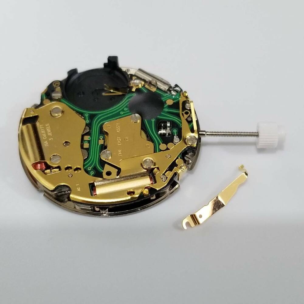 ISA 8171 gold watch repair part with quartz movement, compatible with 8161/202 and 8181 models by ISA.